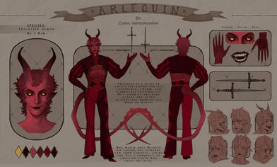 Arlequin oc ref sheet REMAKE
