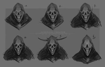 Monster head concept sketches