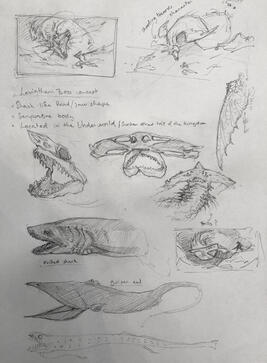 Animal studies, Leviathan Main boss sketch ideations